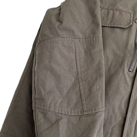 Nearly new! Levi’s SILVERTAB Charcoal Gray Canvas Fleece-Lined Zip Up Work Jacke - Picture 7 of 10